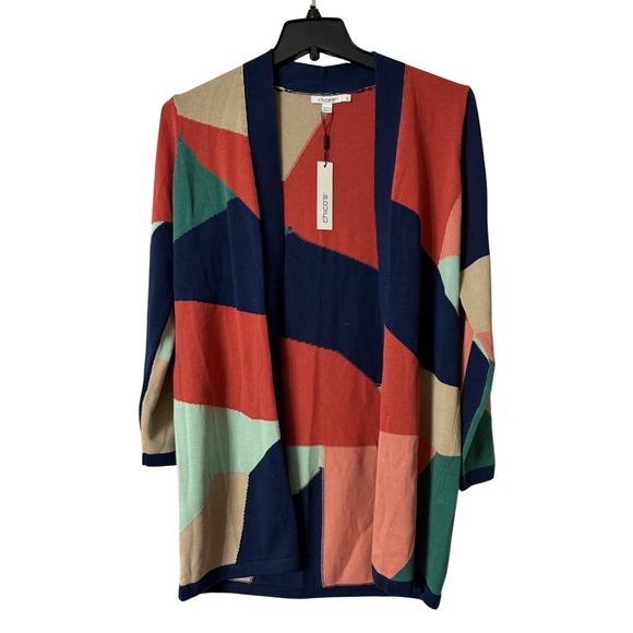 Chico's Sweaters - NWT Chicos Womens Open Front Long Sleeve Cardigan Sweater Size 1 Medium (8-10)